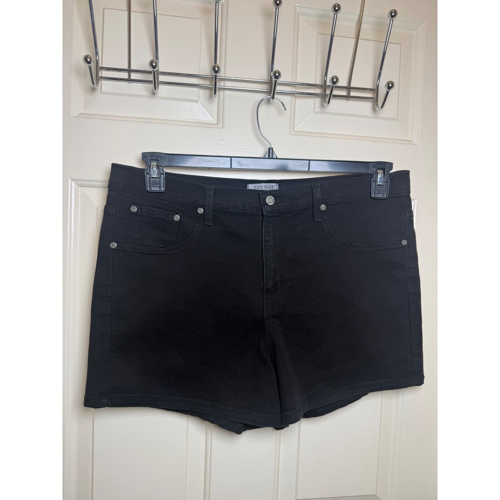 Judy Blue Black Denim Shorts High Waisted Stretch 2XL Style 1033